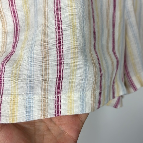 GAP Women's XL Linen Short Dotted Sun Stripe Multi Pull On Pockets NWT - Picture 4 of 15